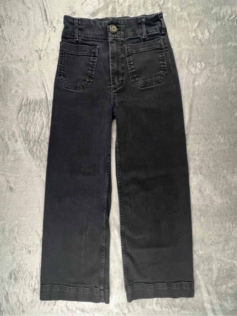 Maeve The Colette Jeans Womens 25 Black High Rise Wide Leg Denim Stretch